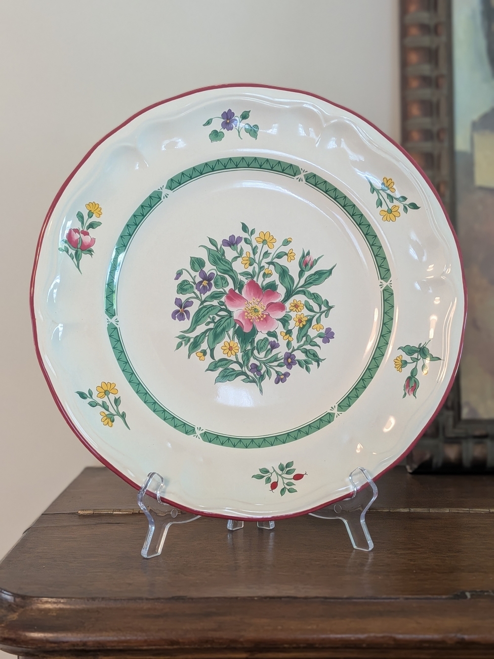 International China Rosalynn Carleton Varney 12” Round Serving Platter Flora